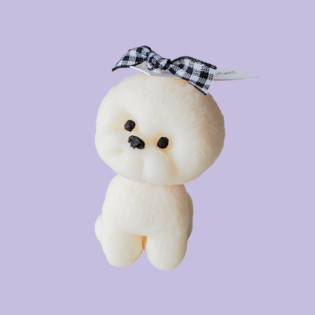 Small Bichon Frise Candle