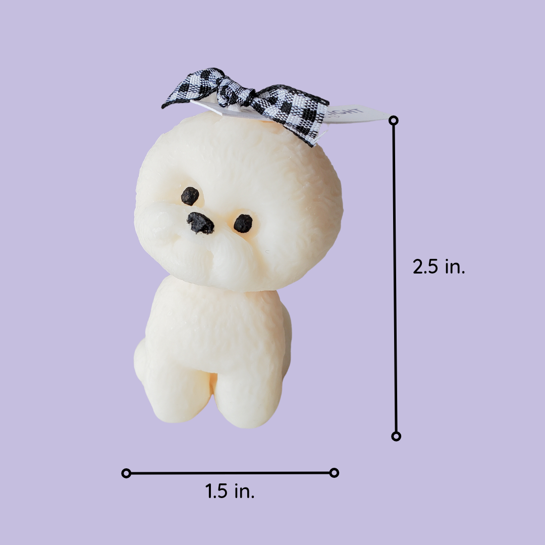 Small Bichon Frise Candle