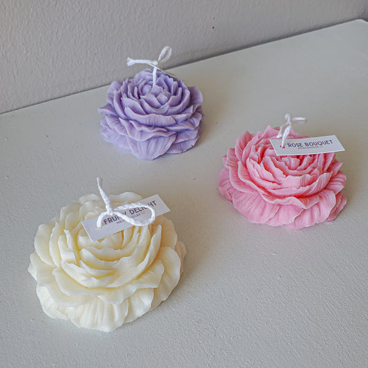 Peony Flower Candle (Set of 3)