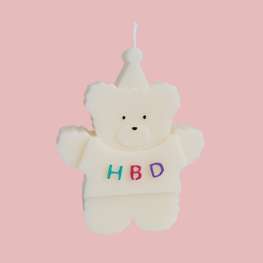 Happy Birthday Bear Candle (Unscented)